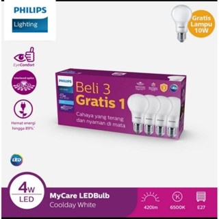 Philips Multipack Mycare LedBulb 6500k Putih 4 Watt