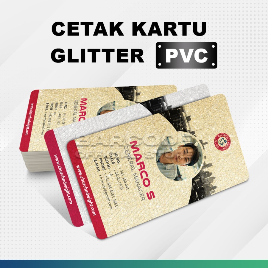

Preprinted Card Glitter PVC Gold Silver Kartu Anggota ID Card 100 Pcs