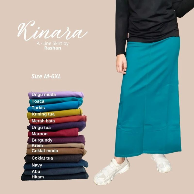 RASHAN-KINARA SKIRT Rok A Denim (BURGUNDY, UNGU TUA, KUNING TUA, TURKIS, TOSKA, UNGU MUDA, HIJAU DAU