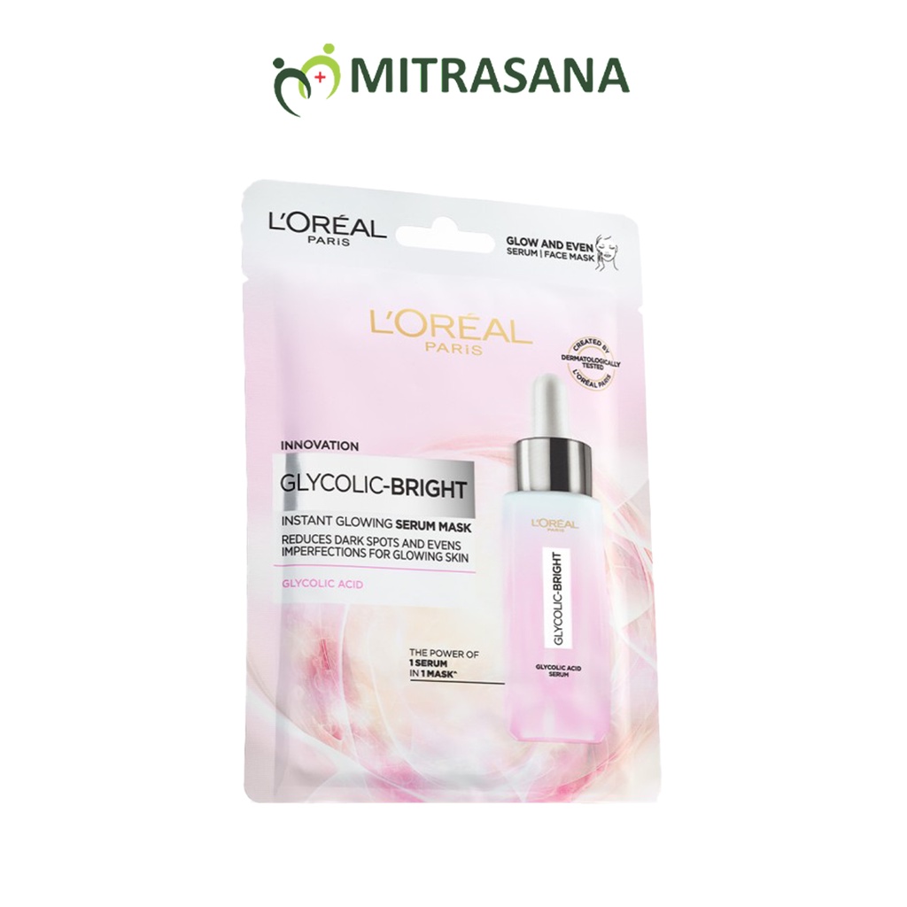 L'Oreal Paris Glycolic Bright Instant Glowing Serum Mask Skincare Masker Wajah Loreal Glyco