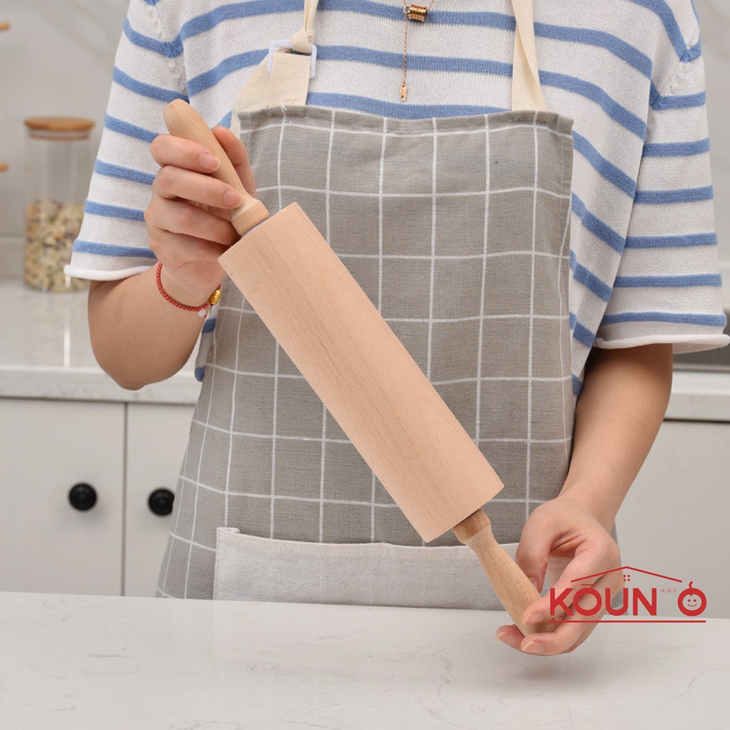 Rolling Pin Penggilas Adonan Roti Rol Kue Gilingan Adonan Kue Kayu Mahoni