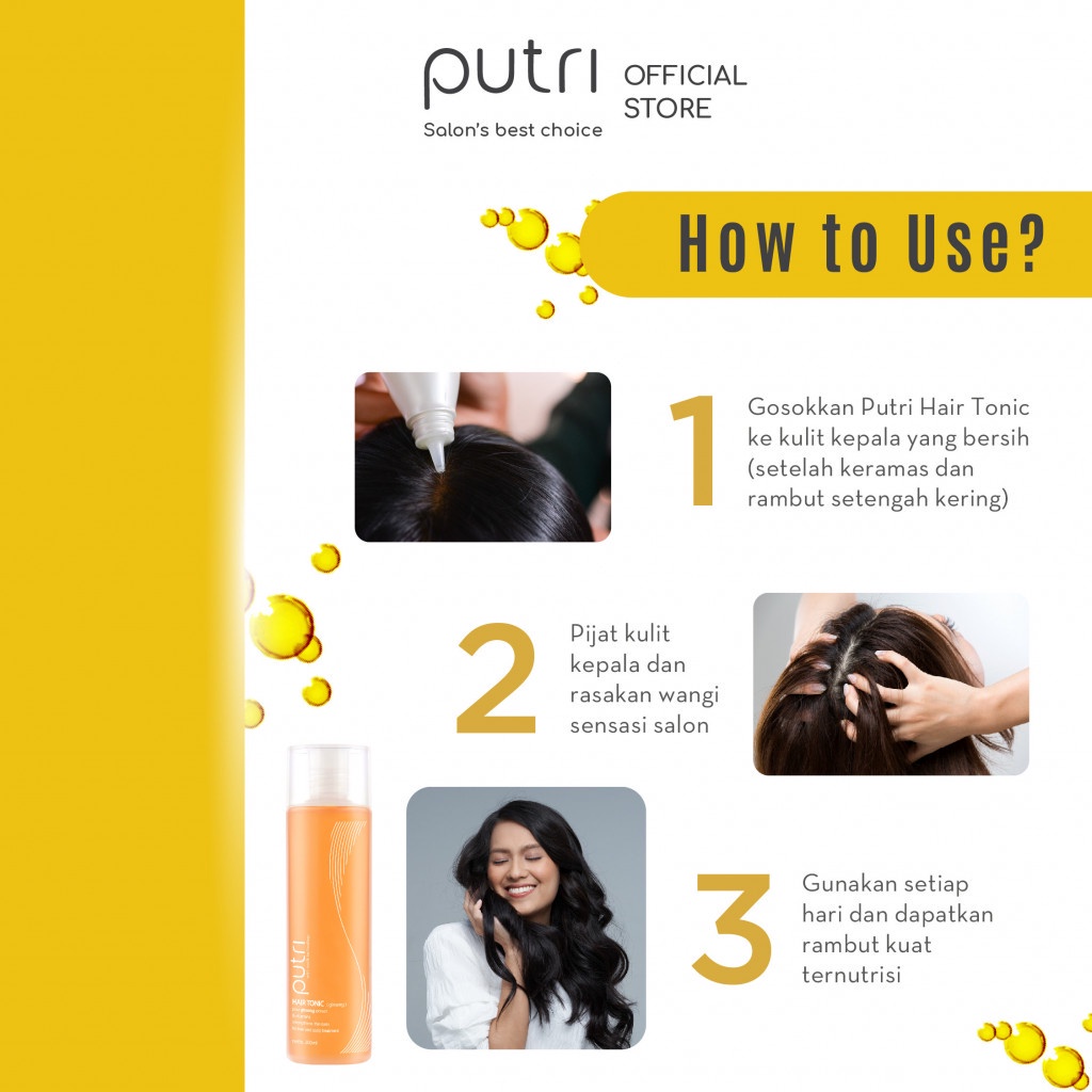 PUTRI Hair Tonic Hijau Orange Kuning