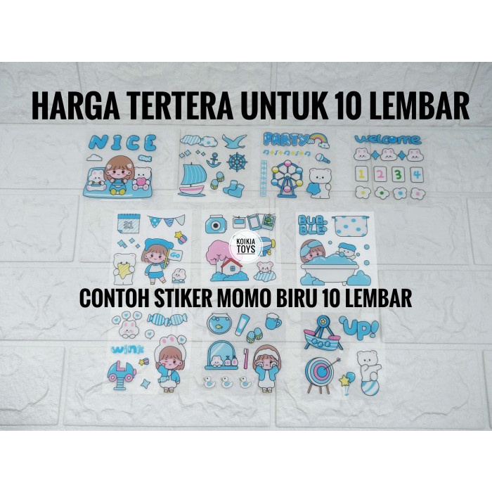 Stiker Lucu Aesthetic Isi 10 Lembar Stiker Momo Waterproof