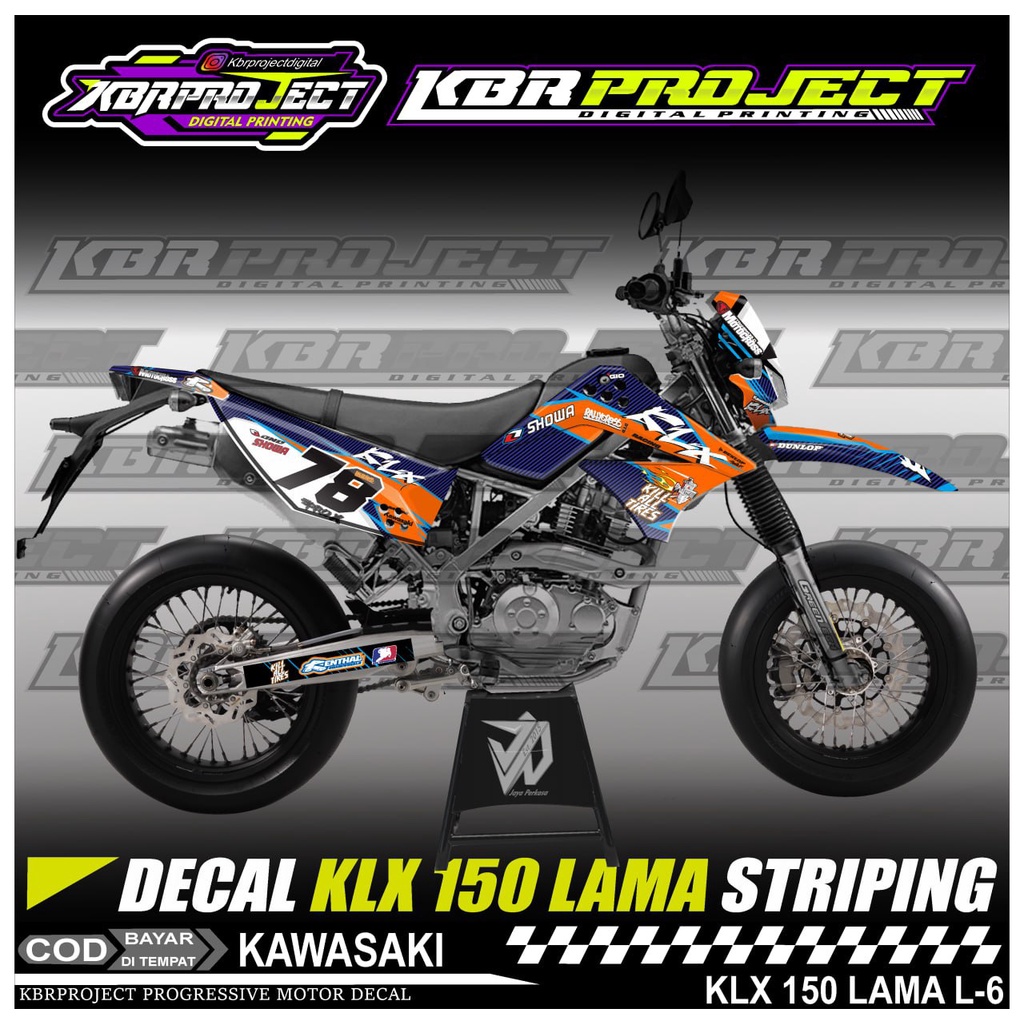KLX 150 LAMA STIKER MOTOR KEREN DECAL STIKER FULL BODY LIS VARIASI KLX 150 LAMA STIKER MOTOR KAWASAK