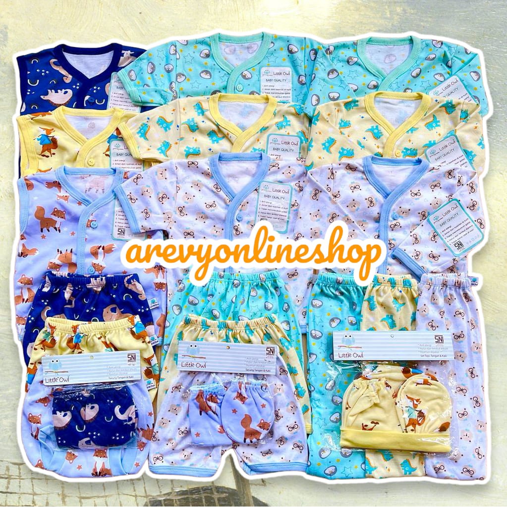 Paket Baju Bayi Newborn Winteku &amp; Little Owl Isi 18-31 Pcs Piyama Baby Gift Set Paket Lahiran Setelan Baju Bayi Celana Bayi Baru Lahir Baju Panjang Celana Panjang Baju Pendek Celana Pendek Baju Kutung Celana pop STK Sarung Tangan Dan Kaos Kaki Topi Bayi