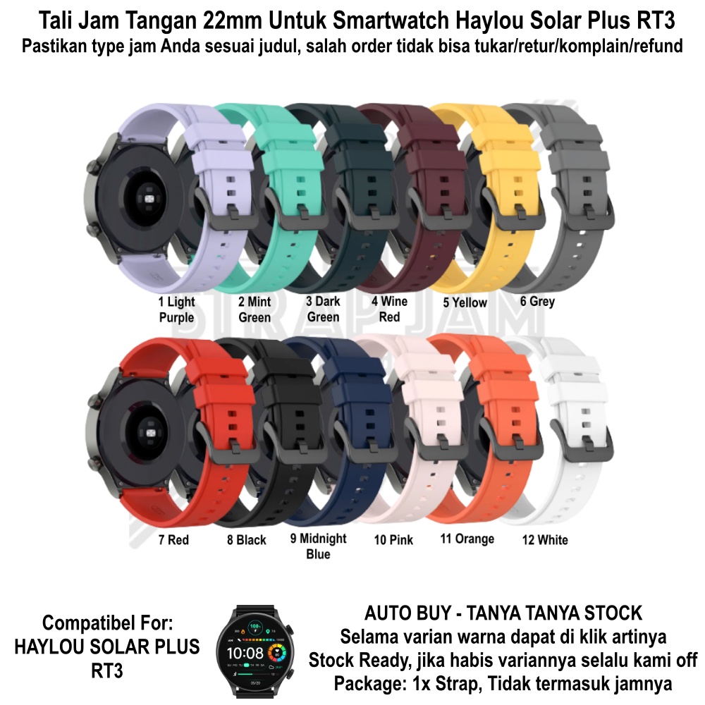 T2P Strap 22mm Untuk Haylou Solar Plus RT3 - Tali Jam Tangan Pin Quick Release