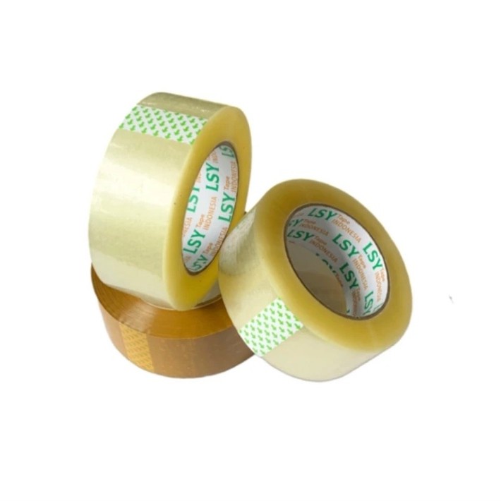 Lakban Bening -Coklat Berkwalitas LSY Tape 45 mm x 200 Yard