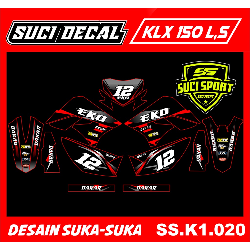 DECAL STIKER STRIPING KLX 150 LAMA, KLX L, KLX S, DTRACKER 150 LAMA FULL BODY FREE CUSTOM (SSS.K1.02