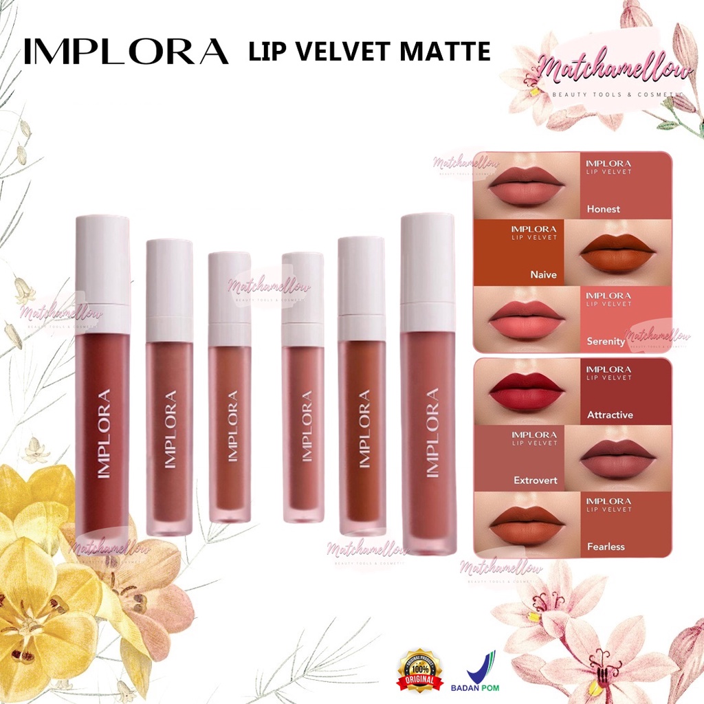 ❄️MATCHA❄️ IMPLORA LIP VELVET MATTE - LIP CREAM VELVET BPOM ORIGINAL