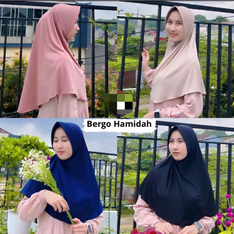 bergo Hamidah/bergo Jersey menutup dada/bergo sport