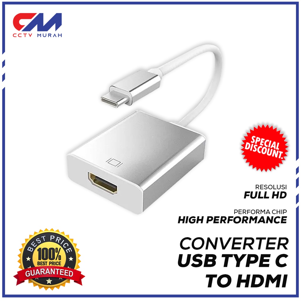 USB Type C Male to HDMI Female Adapter Cable Kabel Konverter Converter