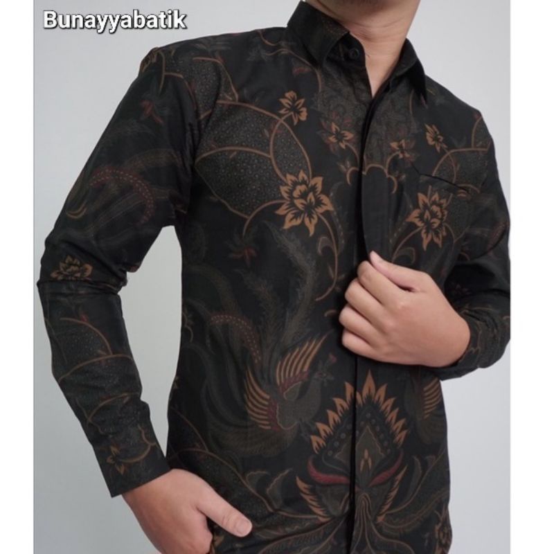 Baju Kemeja batik pria cowok cowo lengan panjang pendek pekalongan solo seragam jumbo premium G07