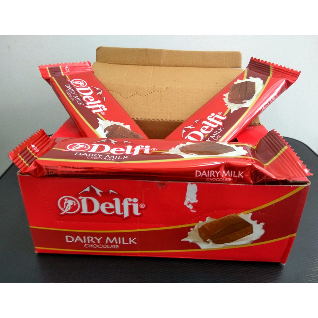 Delfi Dairy Milk Chocolate , almond, cashew, fruit &amp; nut  40g sekotak isi 10 Pcs coklat