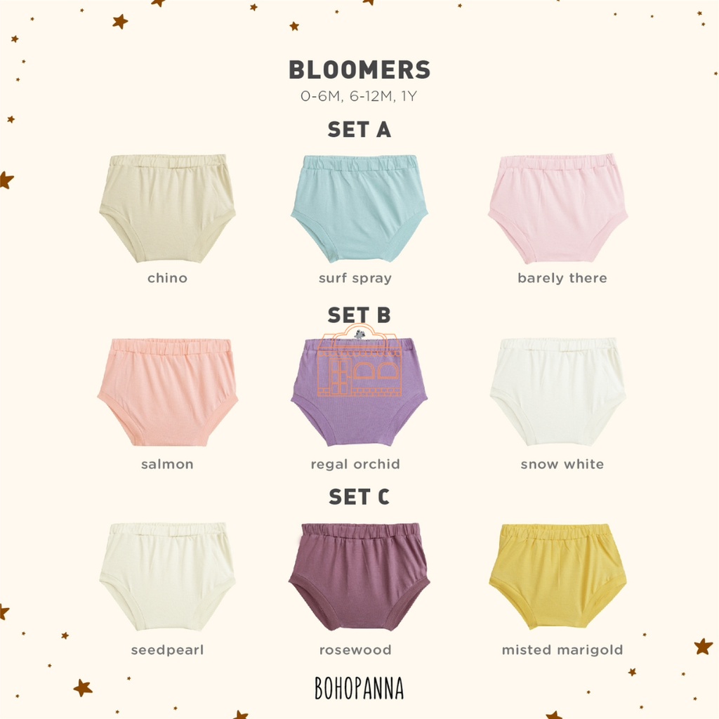 Bohopanna - Bloomers Set 3pcs / Celana Dalam Pakaian Dalam Bayi Bayi Anak Perempuan