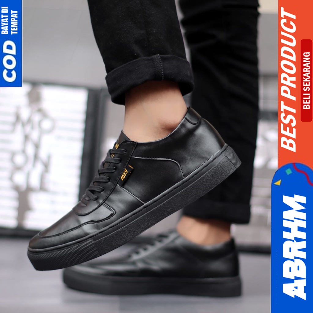 ABRHM AUGUS Sepatu Casual Sneakers Pria Kulit Pu Kerja Kasual Cowok Anti Slip Ori