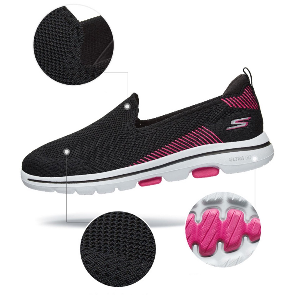 Skechers wanita Go walk5 Prized woman Sneakers wanita tanpa sepatu   snakers  shoes wanita slip