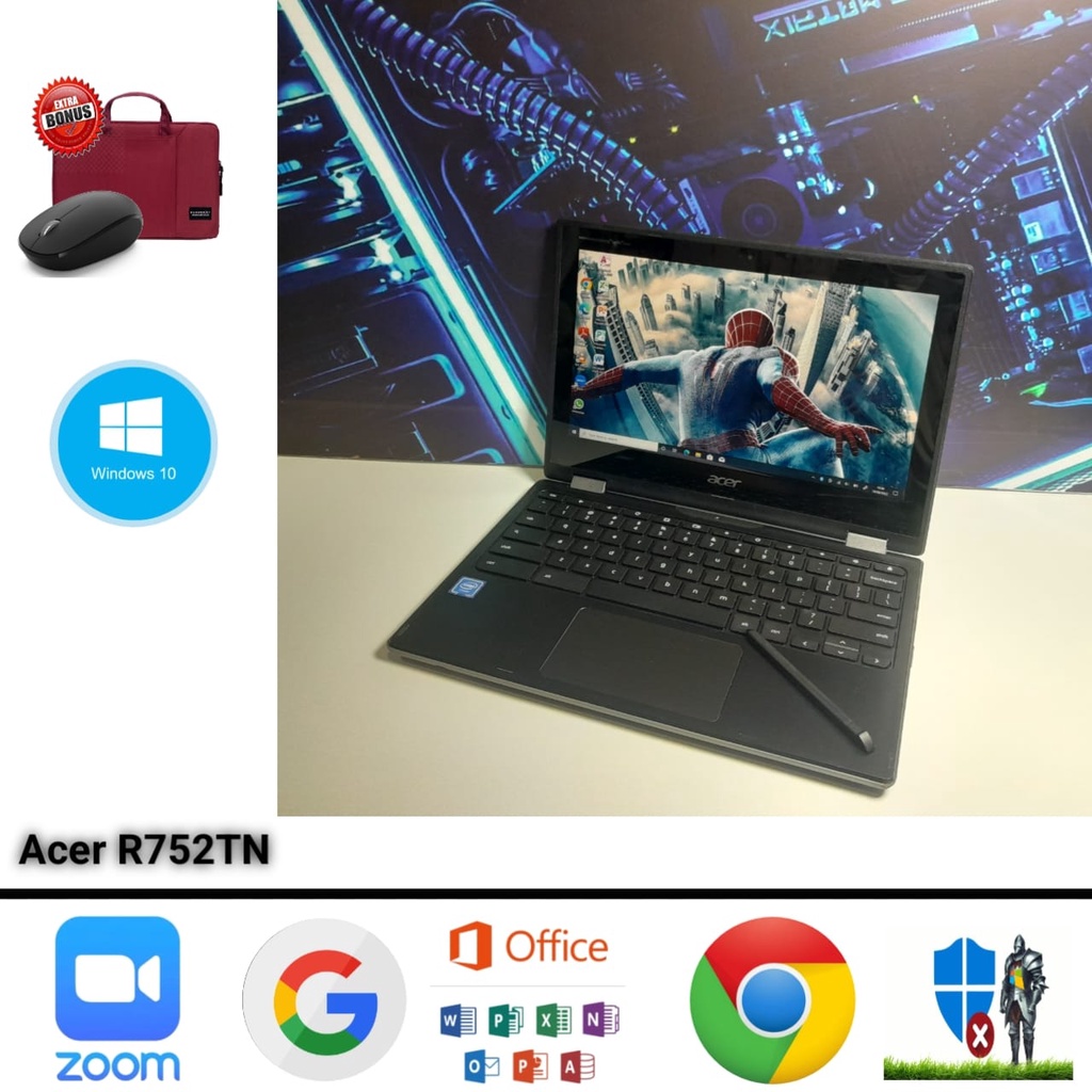 Laptop Acer R752/R751 Ram 4GB SSD 128GB Touchscreen Flip Windows 10 Siap Pakai