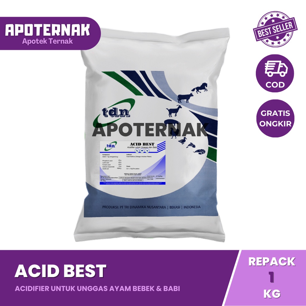 ACID BEST 1 kg | Acidifier Growth Promotor | Acidifier Ayam | Acidifier Unggas | Acidifier Bebek | Feed Additive Ayam | Seperti ORGACIDS