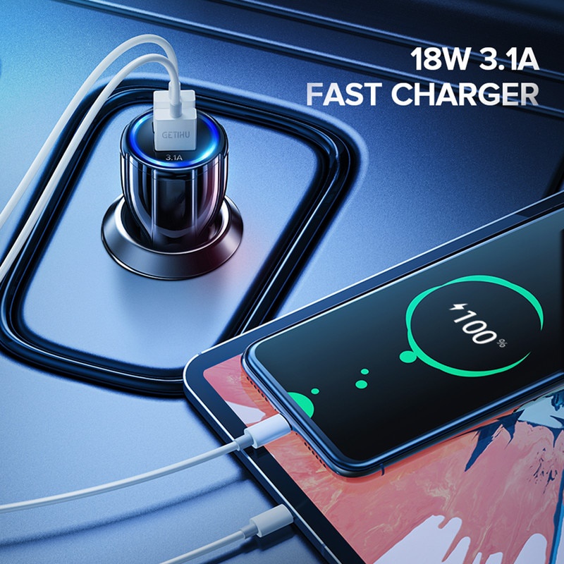 （BISA COD）USB Mobil Charger Mobil Fast Charging 3.0 3.1A 2 Port