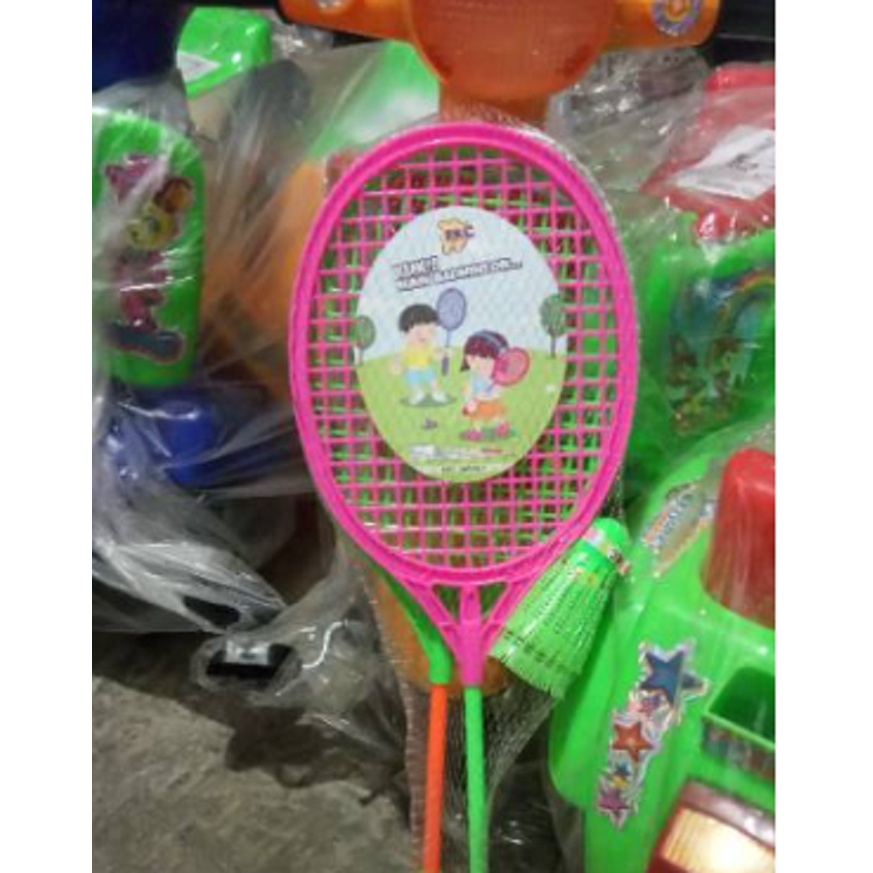 Mainan Raket Badminton Plastik Anak / 2 Raket 1 Bola