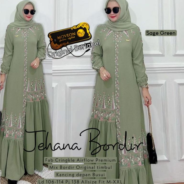 COD  Jehana Bordir Mat Airflow Crinkle Mix Bordir Timbul Premium Original Moveon