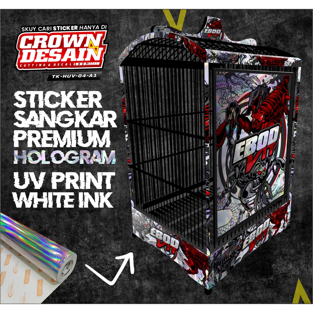 Stiker Decal SANGKAR KOTAK KOSAN Sangkar EBOD VIT Sangkar ORIQ JAYA Sangkar Kicau MANIA KACER KENARI