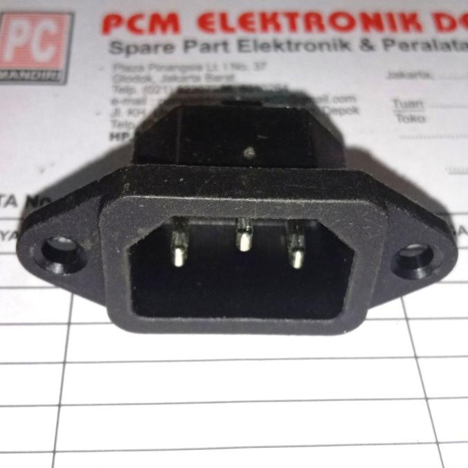 soket AC IN LET / AC inlet male 3 pin 3 kaki pcmelektrob9090 Berkualitas