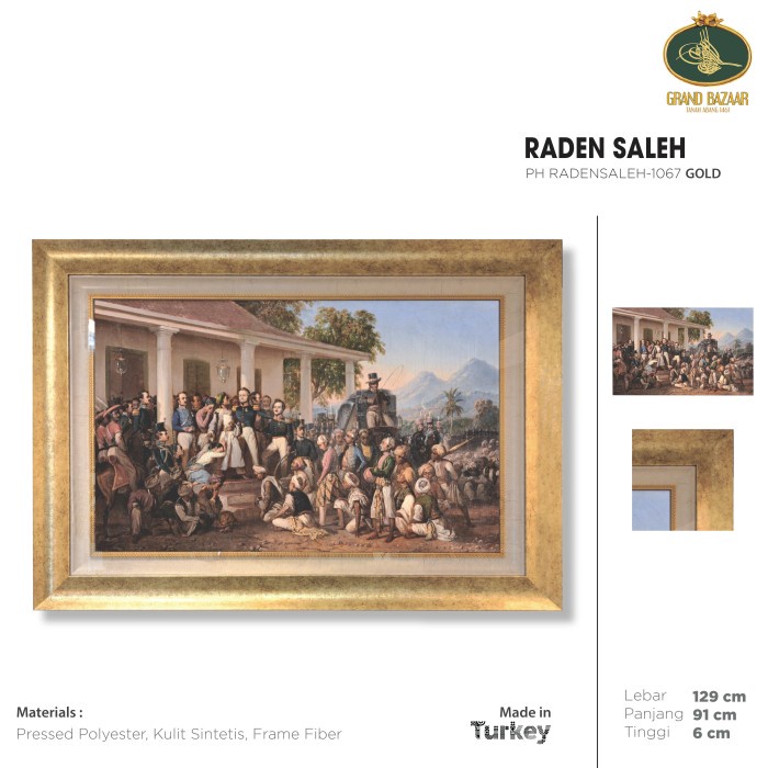 ___] Lukisan Dinding Kanvas Raden Saleh 129x91 Cm