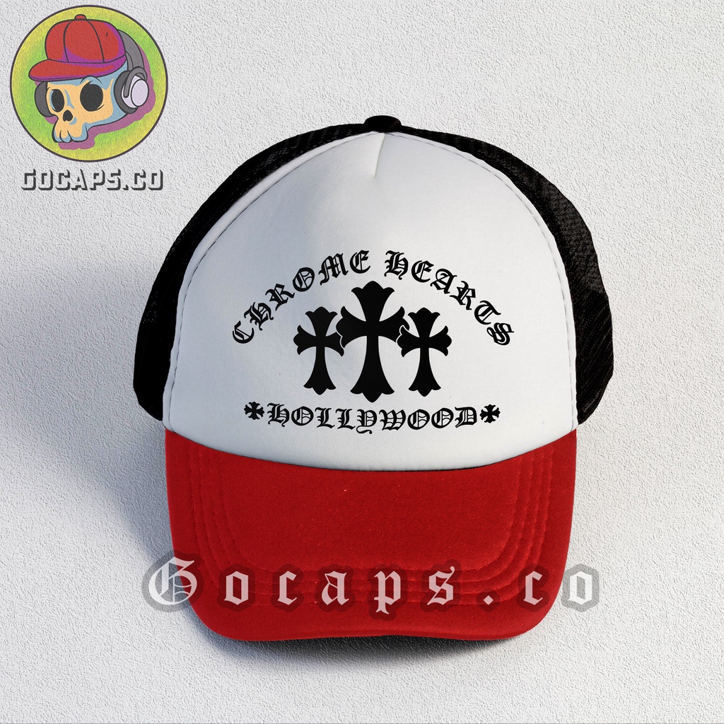 Gocaps - Topi Jaring Trucker Chrome Unisex (Premium Quality) - 3 Cross