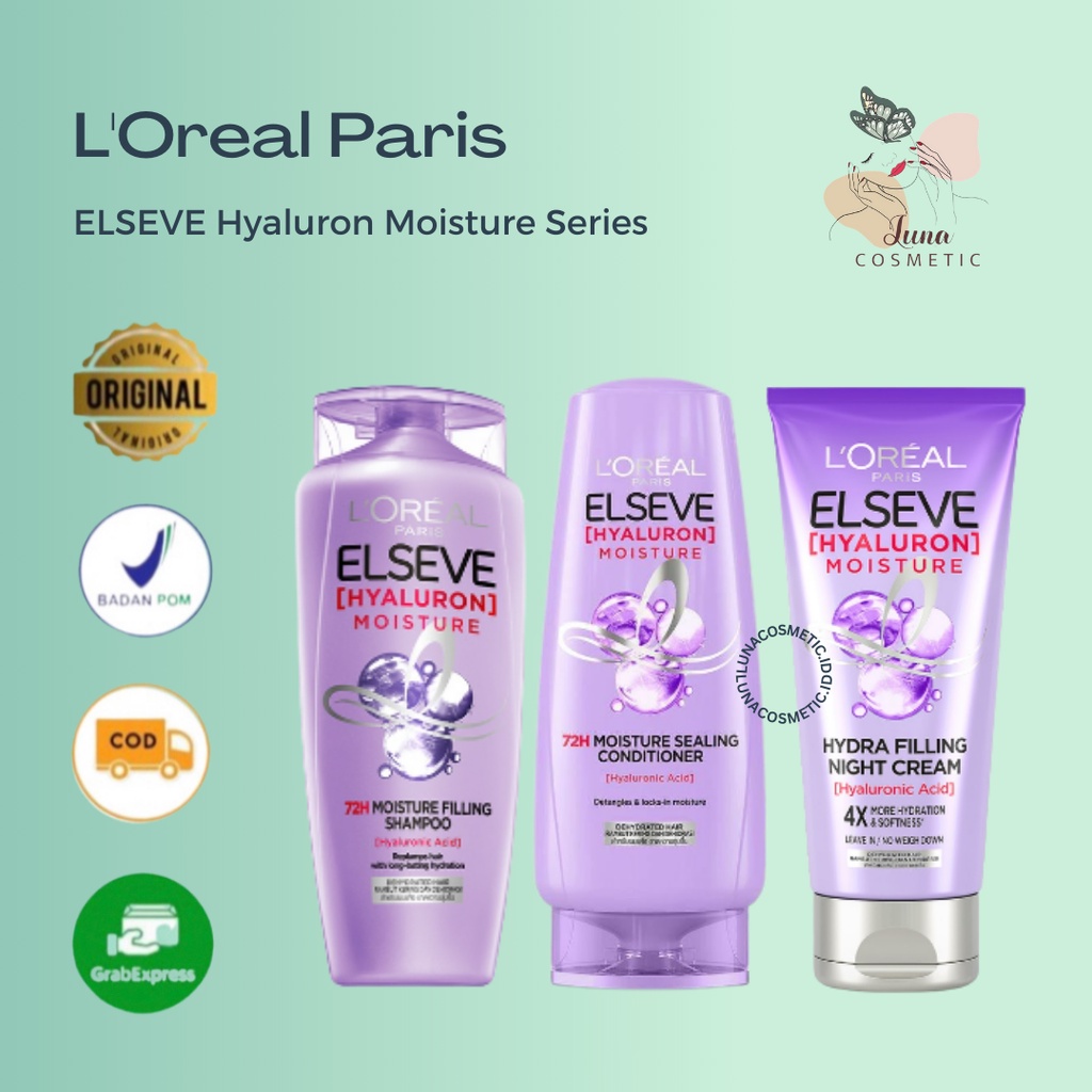 L’Oréal Paris ELSEVE Hyaluron SERIES - (Hyaluronic Acid 72 Jam Mengunci Hidrasi Rambut) Loreal