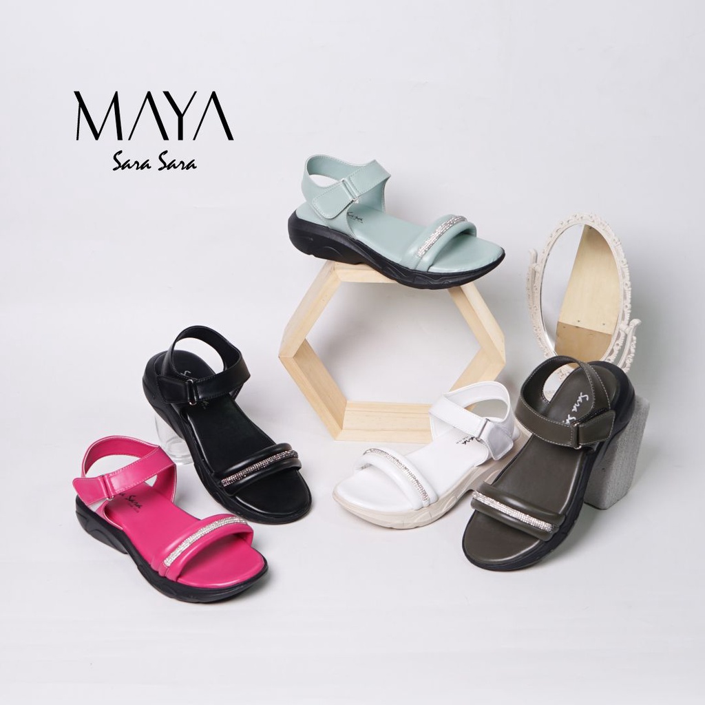 Sara Sara MAYA Sandal Wedges Wanita sandal tali terbaru