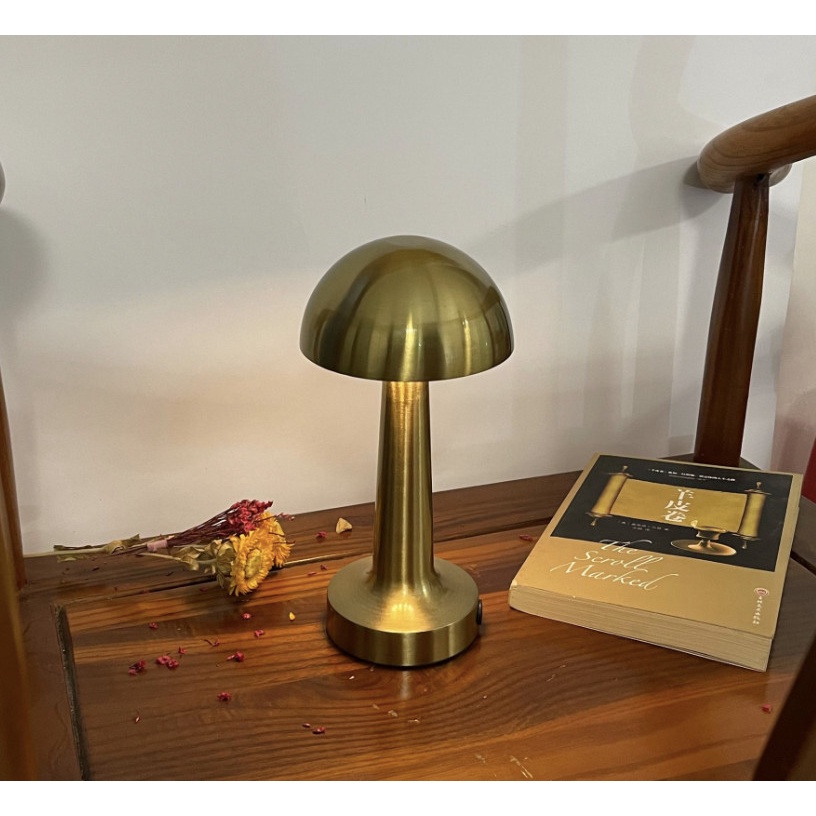 Lampu Meja Portable Emas Lampu retro Restoran Lampu Meja Cafe Bar