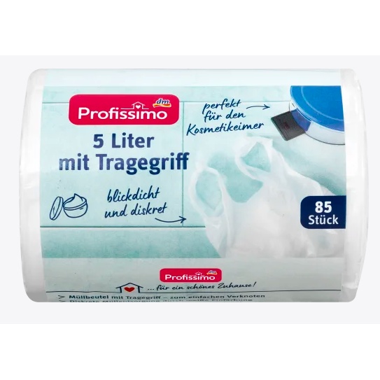 Profissimo plastik sampah bening 5 liter isi 85 lembar asli JERMAN