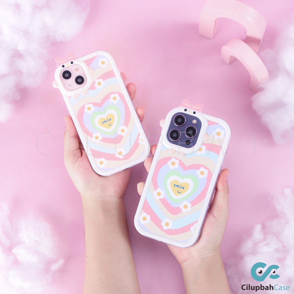 Softcase 3D Love Smile Full Cover for iPhone 7 8 PLUS XR X XS Max / 11 Pro Max / 12 Pro Max / 13 Pro Max / 14 Plus Pro Max