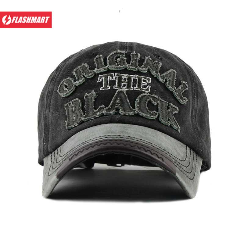 Flashmart Topi Baseball Snapback Original The Black Retro Washed Style - F122