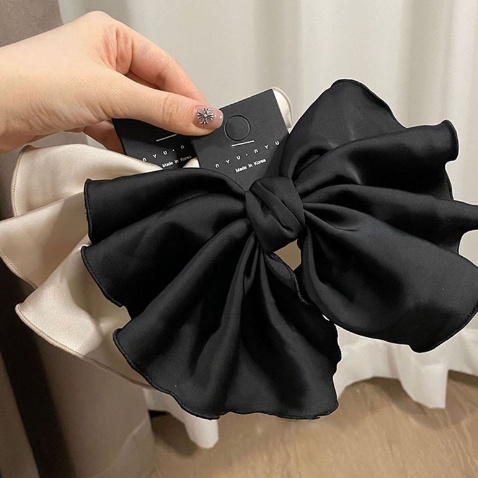 [8Ave] Aksesoris Rambut Fashion Jepit Rambut Pita Jumbo Bahan Satin Premium Lipatan Plisket