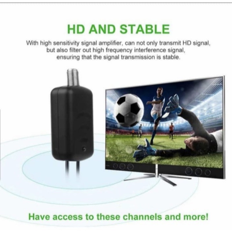 Booster Penguat Sinyal Antena TV Digital Taffware D15 HD Luar Dalam ST