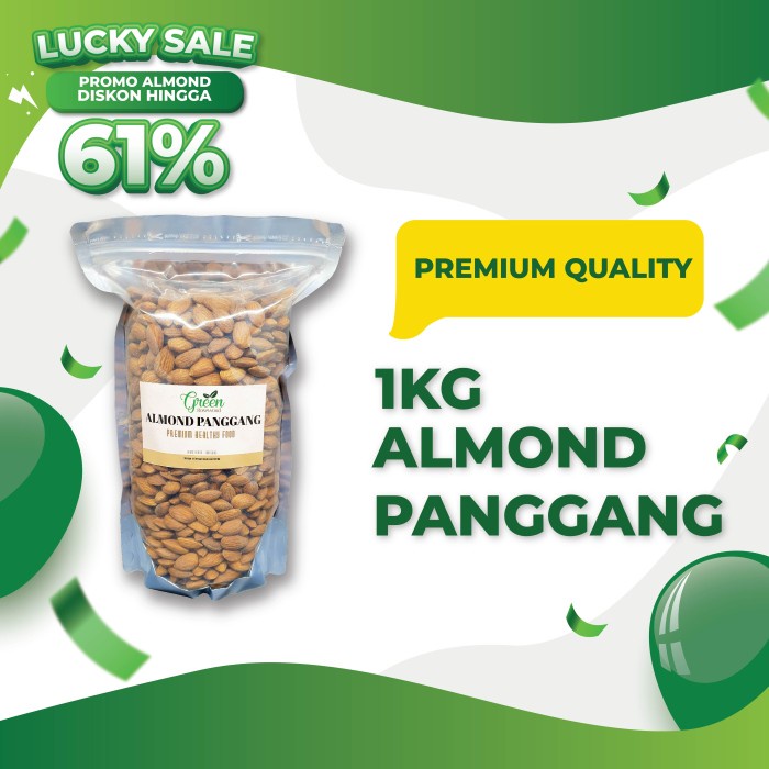 

KACANG ALMOND PANGGANG 1KG - ROASTED ALMOND 1000 gram