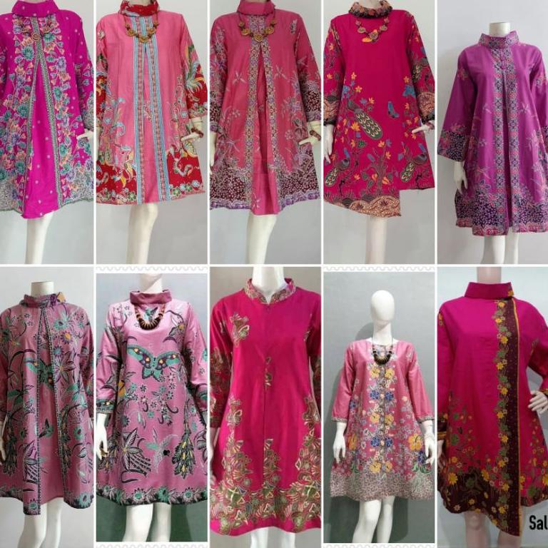 LANGSUNG KIRIM TUNIK BATIK WARNA PINK JAMBON UNGGUL JAYA BATIK
