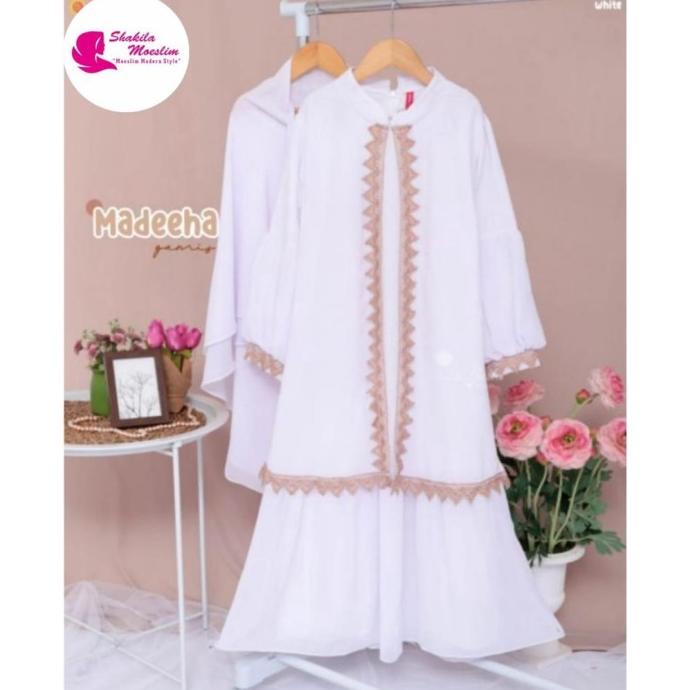 GAMIS PUTIH ANAK PEREMPUAN UMUR 11 12 TAHUN TANGGUNG REMAJA BAJU GAMIS