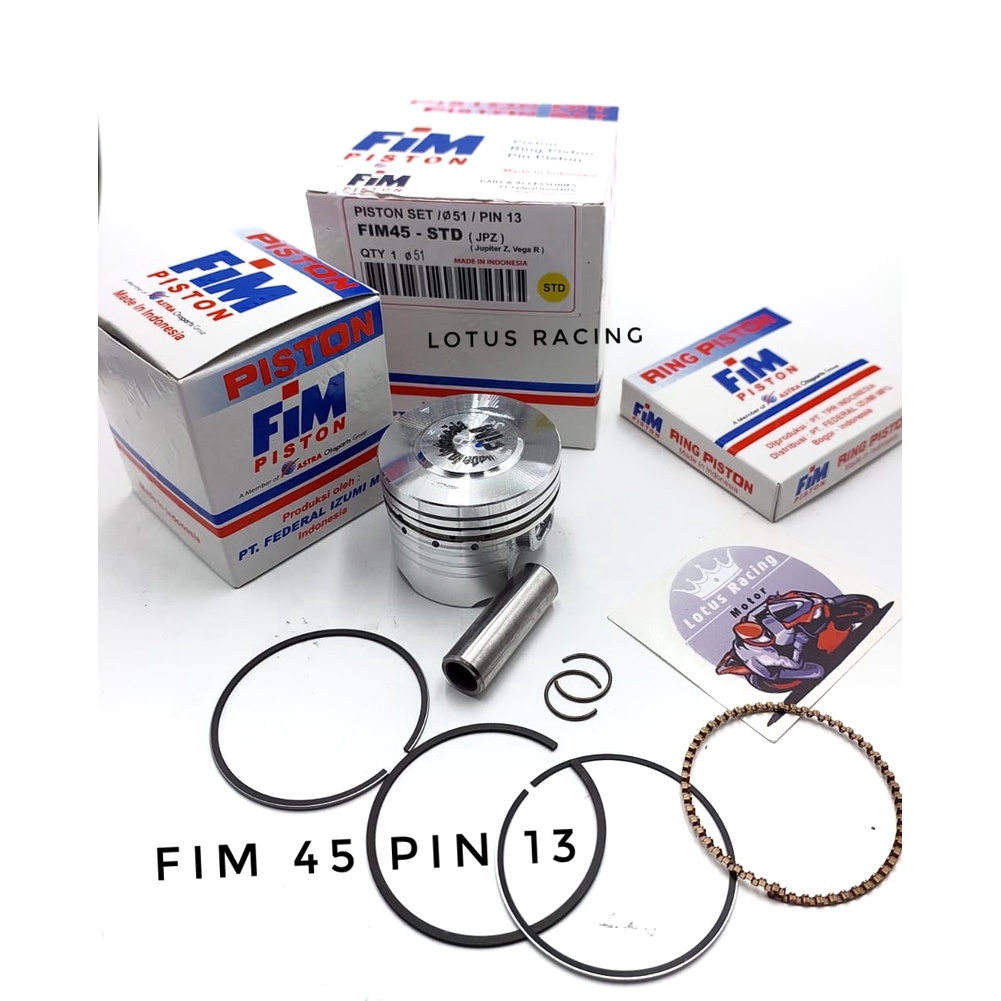 piston fim jupiter z fim 45 pin 13 jup z vega r vega zr os std 51 51.5 52 52.5mm seher fim izumi ring pen komplit