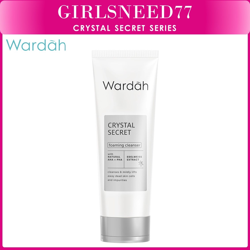 GIRLSNEED77 Wardah Crystal Secret Foaming Cleanser with Natural AHA+PHA 100 ml - Sabun Cuci Muka Mencerahkan