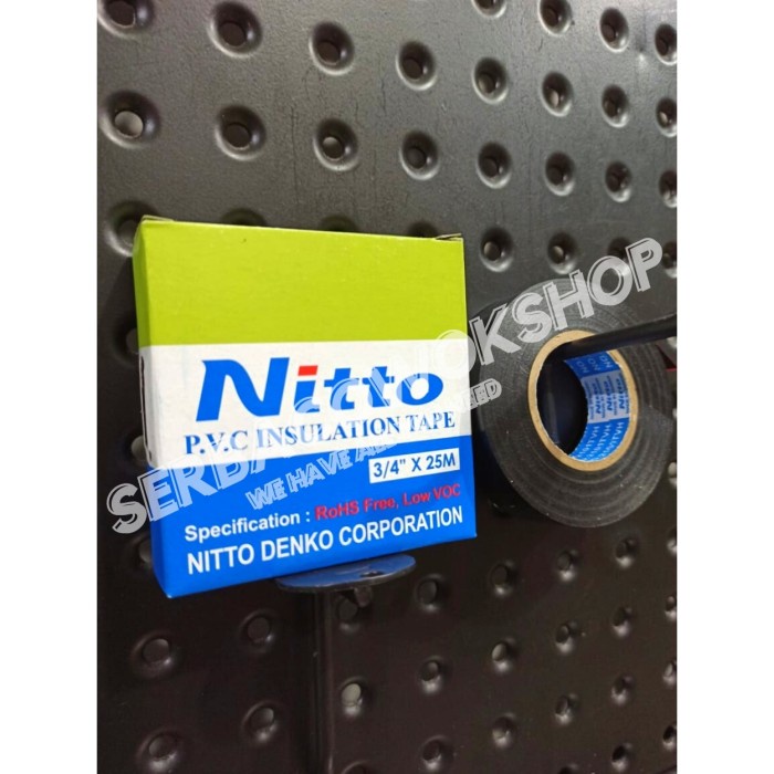 

ARS04 1 Dus Nitto Isolasi Listrik Original Tape Hitam PVC Kabel 3/4" 25 M