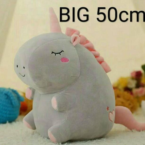 Boneka unicorn gendut lembut Jumbo 50cm import ala miniso / boneka fat