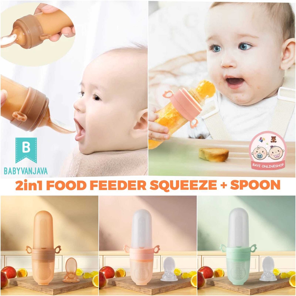 Botol Sendok Makan Bayi MPASI Silikon (Bukan Baby Safe) Bottle Spoon Soft Squeeze -BAYI ONLINE SHOP