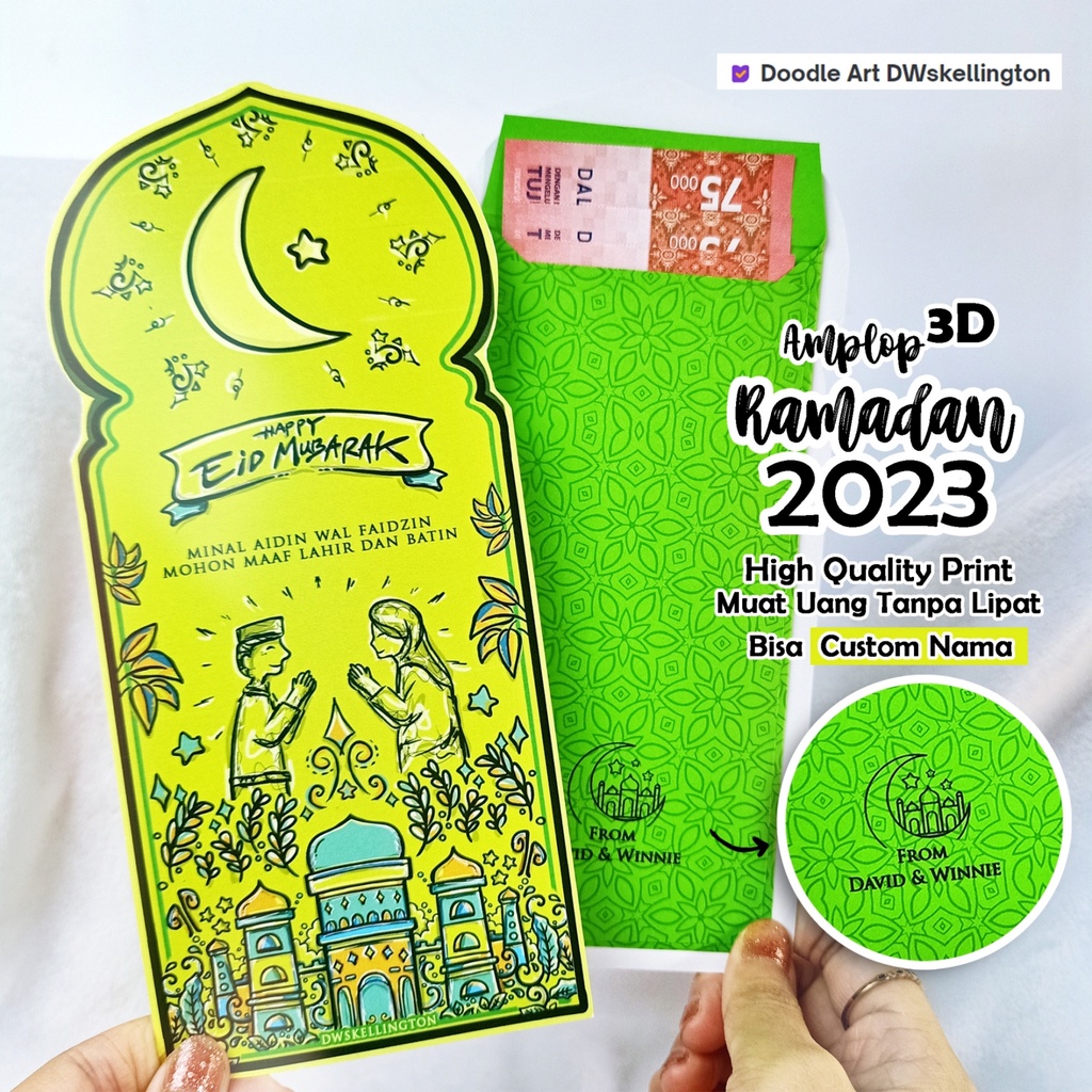 

Amplop Lebaran 3D Idul Fitri Ramadhan Karakter Angpao Lucu Unik Doodle Ramadhan Eid Mubarak Art