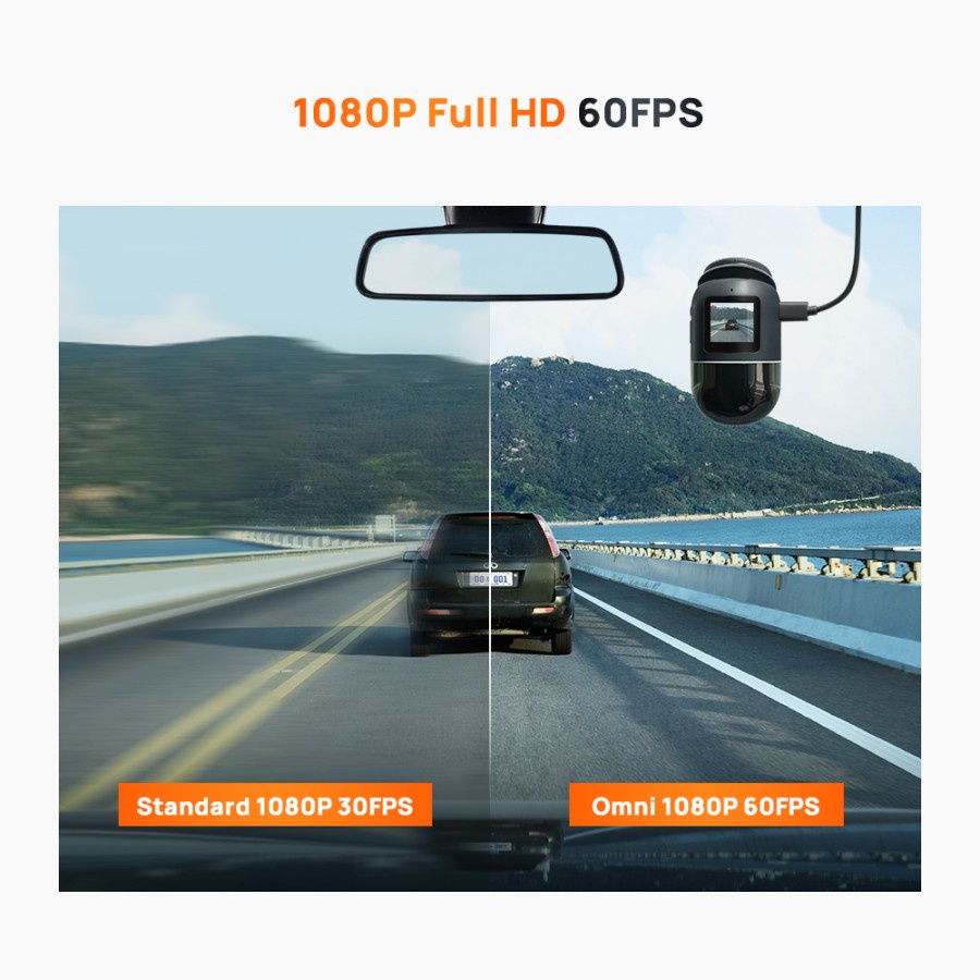 70mai Dash Cam Omni X200 360° Full View FOV 140° - 4G Connect HD 1080P