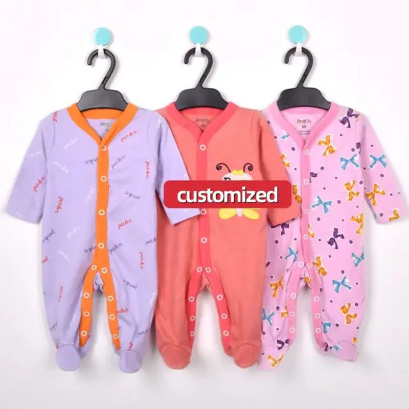 Sleepsuit Bayi 3 Pcs Premium Romper Bayi Perempuan Tutup Kaki P010