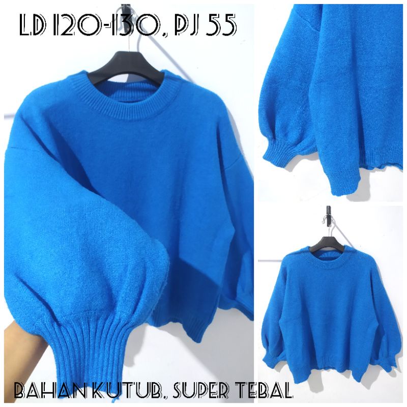 Sweater Rajut Lengan Balon Preloved