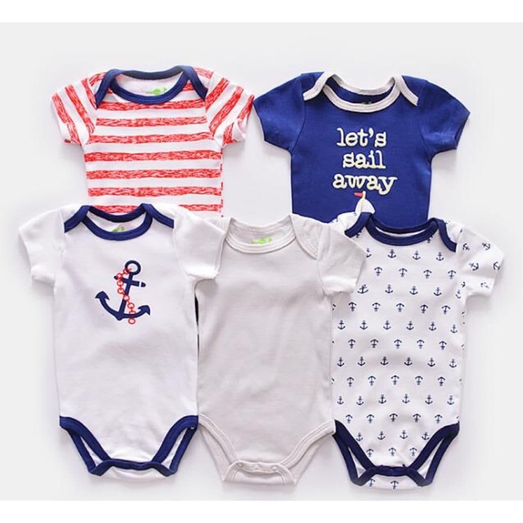 LID9006 - 5 in 1 Jumper Pendek Bayi Motif Lucu Cotton Import